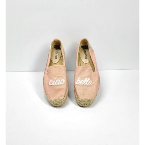 SOLUDOS Ciao Bella Pink Espadrilles Womens Shoes Size 8 Canvas Slip-On Casual - Picture 2 of 8